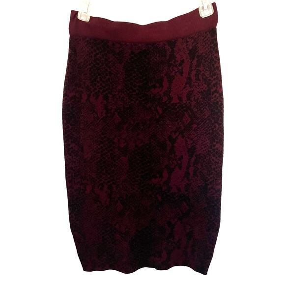 Express x Negin Mirsalehi Jacquard Knit Pencil Skirt Sz M Snake Bodycon Party - Picture 1 of 10